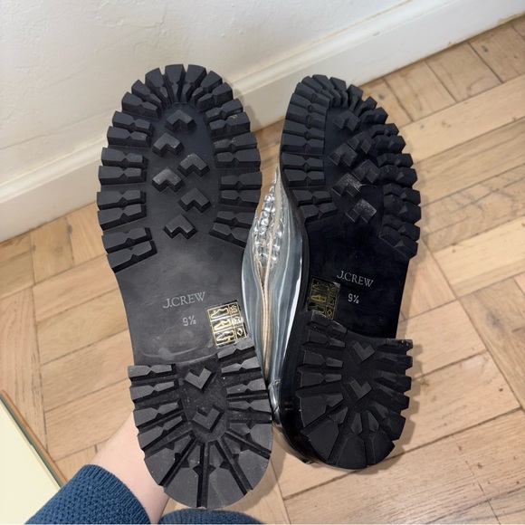 J.Crew Winona Lug Sole Metallic Penny Loafers - Picture 10 of 11